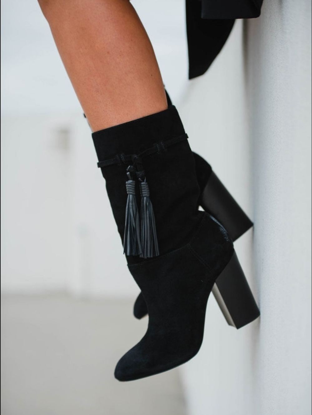 Vince Camuto Elegant Germel Slouch Black Suede Women's Boots_9